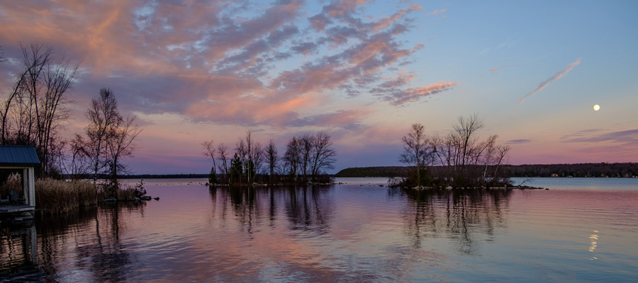 Sunset over the lake